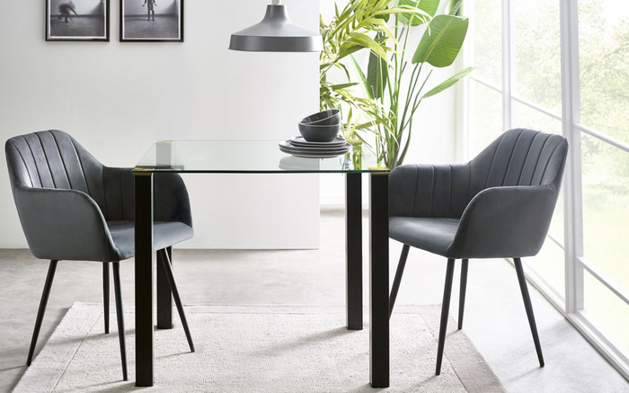 Piero Dining Table Collection - Glass/Black