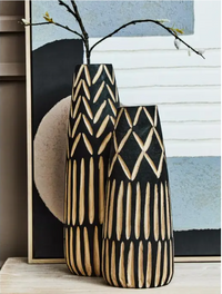 Arlo Natural/Black Wooden Vase Collection