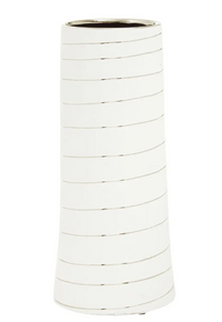 Haldis Ceramic Vase Collection - White/Silver
