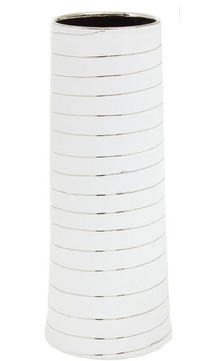 Haldis Ceramic Vase Collection - White/Silver