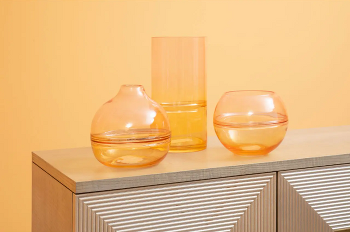 Optik Vase Collection - Pink/Yellow