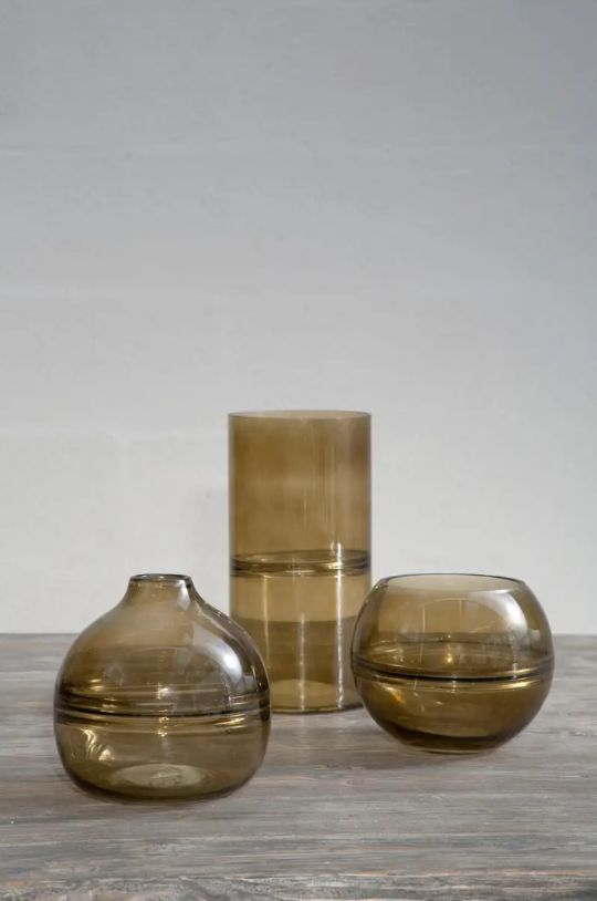 Optik Vase Collection - Brown Smoked