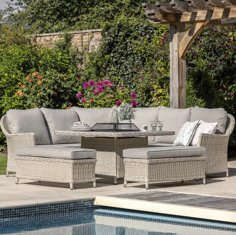 Holton Corner Dining Set with Fire Pit