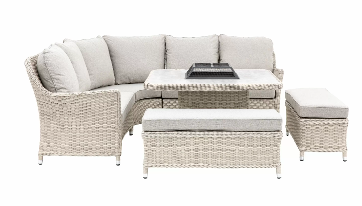 Holton Corner Dining Set with Fire Pit