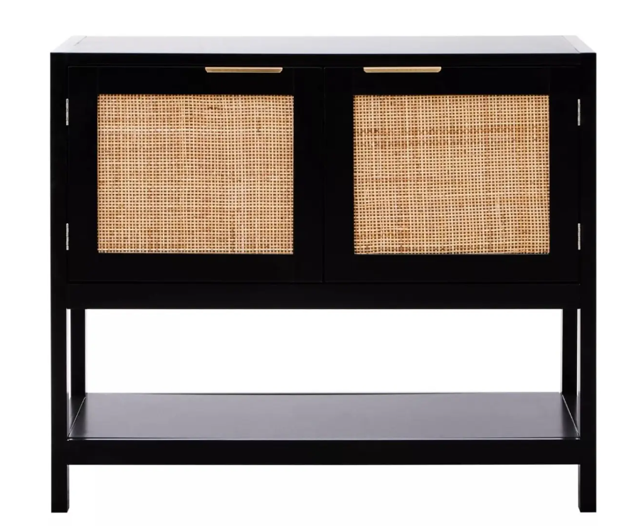 Sherman Living Collection - Black/Rattan