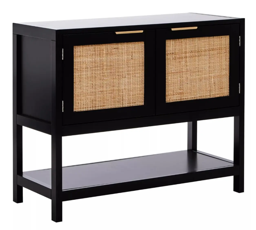 Sherman Living Collection - Black/Rattan