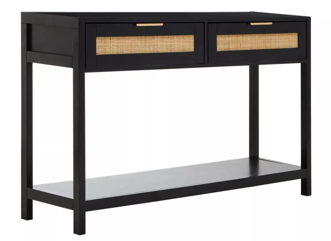 Sherman Living Collection - Black/Rattan