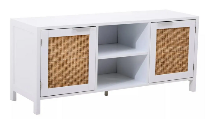 Sherman Living Collection - White/Rattan