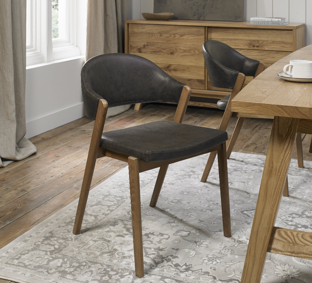 Emerson Dining Collection - Rustic Oak and Peppercorn