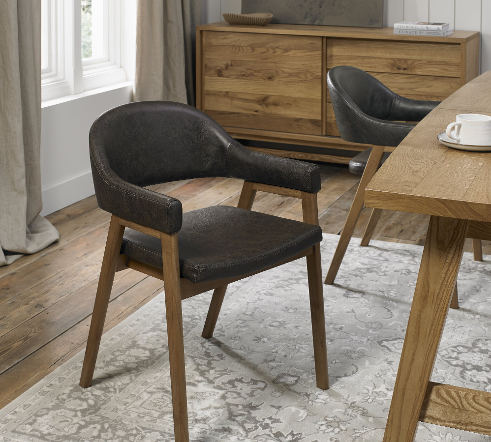 Emerson Dining Collection - Rustic Oak and Peppercorn