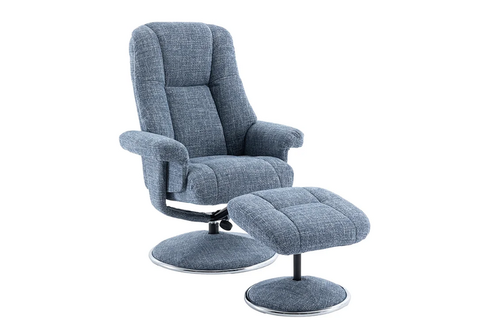 Denver Swivel Recliner - Chacha Ocean Fabric