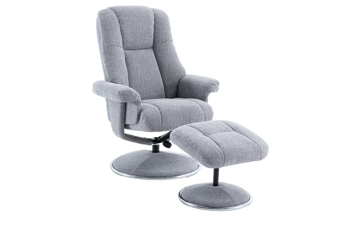 Denver Swivel Recliner - Chacha Dove Fabric