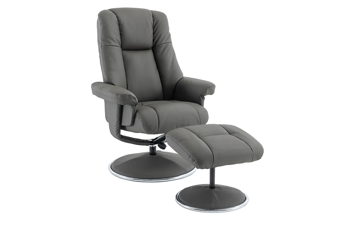 Denver Swivel Recliner - Cinder Leather