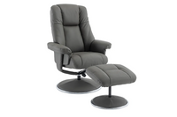 Denver Swivel Recliner - Cinder Leather