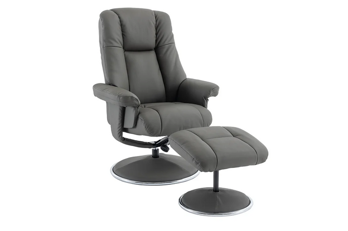 Denver Swivel Recliner - Cinder Leather