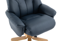 Dubai Swivel Recliner - Navy Plush Leather