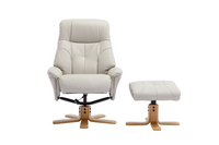 Dubai Swivel Recliner - Mushroom Plush Leather