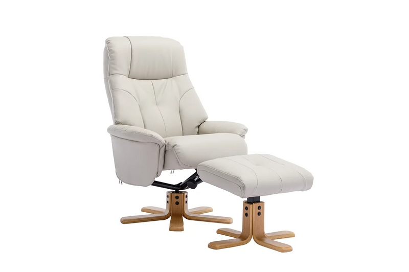 Dubai Swivel Recliner - Mushroom Plush Leather
