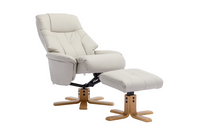 Dubai Swivel Recliner - Mushroom Plush Leather