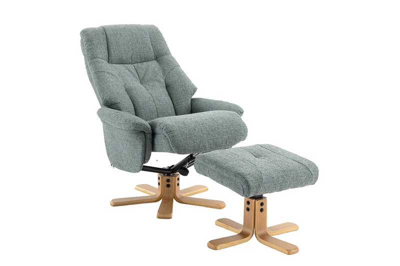 Dubai Swivel Recliner - Teal Fabric