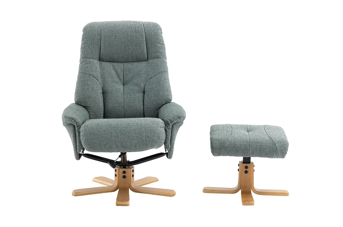 Dubai Swivel Recliner - Teal Fabric