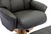Dubai Swivel Recliner - Cinder Plush Leather