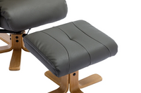 Dubai Swivel Recliner - Cinder Plush Leather