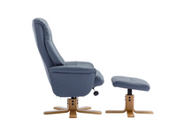 Hawaii Swivel Recliner - Petrol Blue Leather