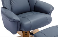 Hawaii Swivel Recliner - Petrol Blue Leather