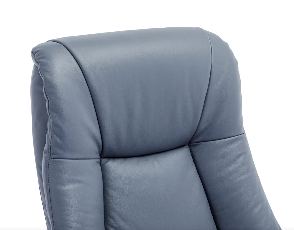 Hawaii Swivel Recliner - Petrol Blue Leather
