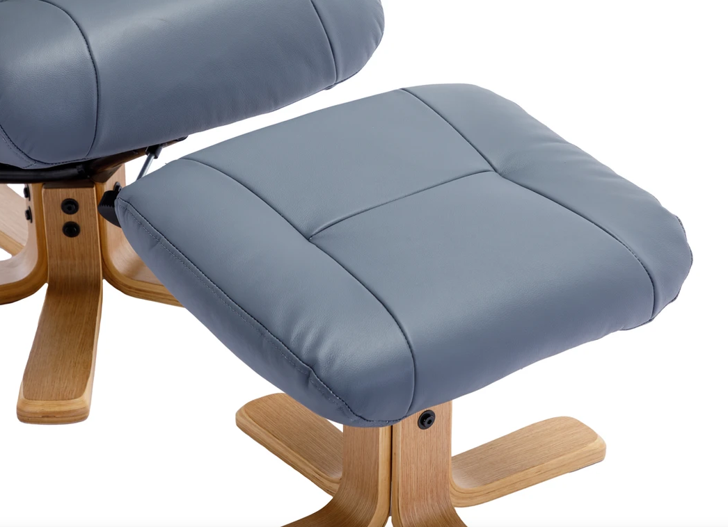Hawaii Swivel Recliner - Petrol Blue Leather