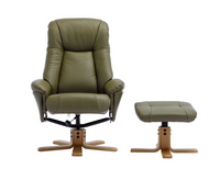 Hawaii Swivel Recliner - Olive Green Leather