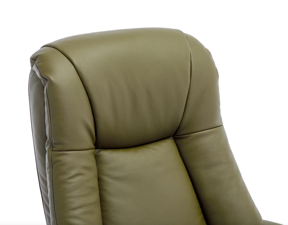 Hawaii Swivel Recliner - Olive Green Leather