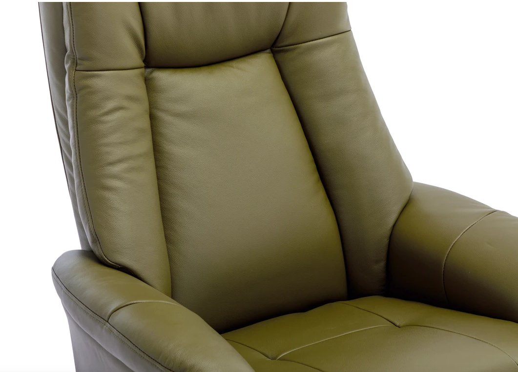 Hawaii Swivel Recliner - Olive Green Leather