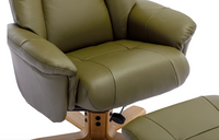 Hawaii Swivel Recliner - Olive Green Leather