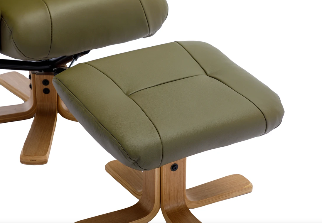 Hawaii Swivel Recliner - Olive Green Leather