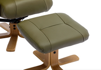 Hawaii Swivel Recliner - Olive Green Leather