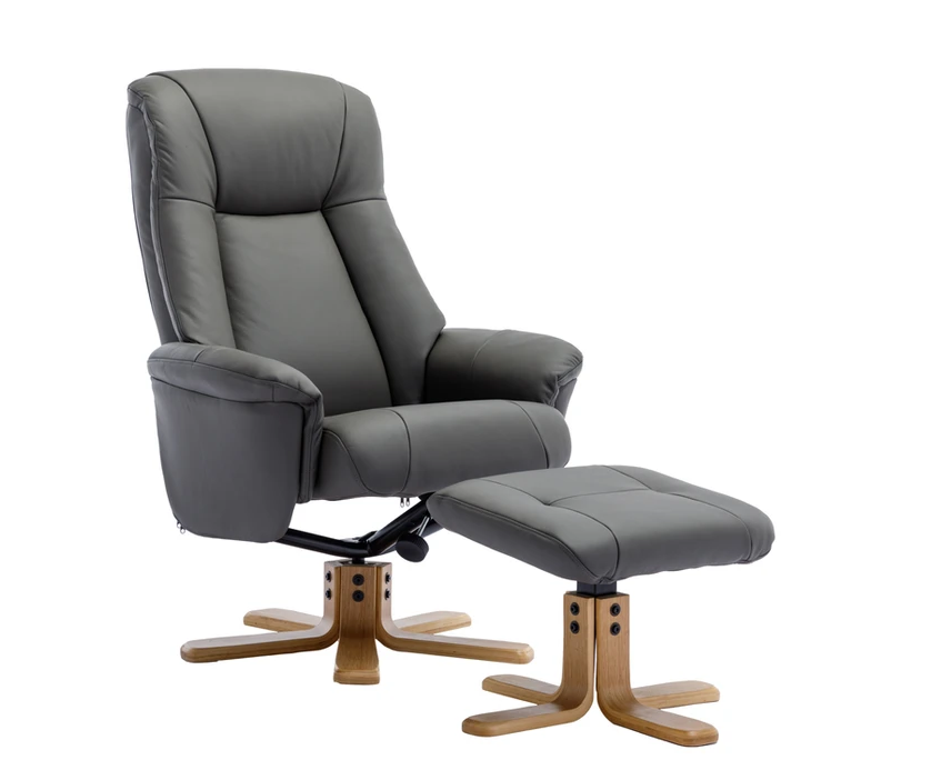 Hawaii Swivel Recliner - Cinder Leather