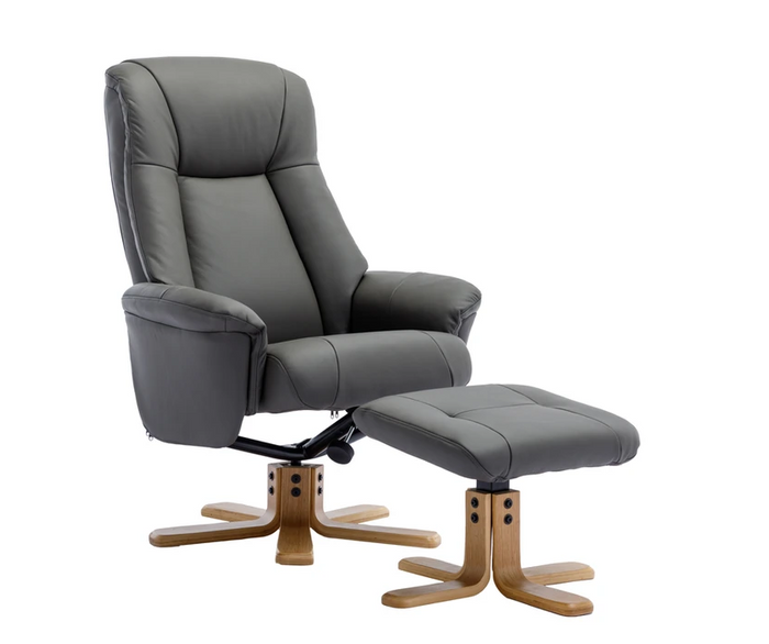 Hawaii Swivel Recliner - Cinder Leather