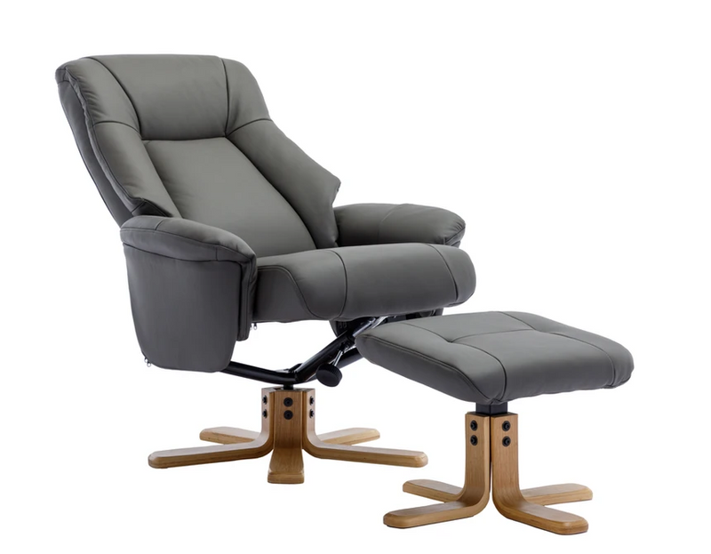 Hawaii Swivel Recliner - Cinder Leather