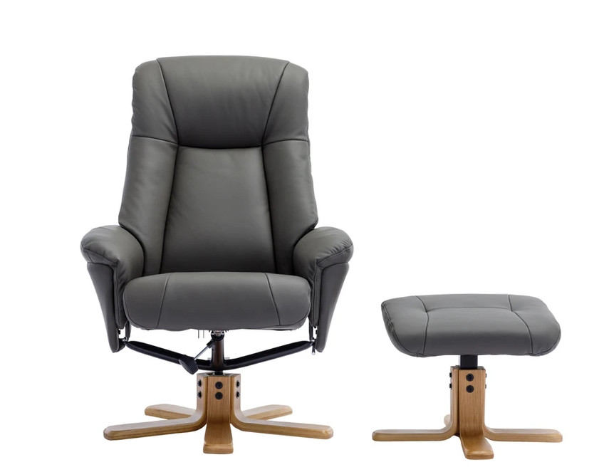 Hawaii Swivel Recliner - Cinder Leather