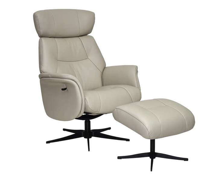 Murcia Swivel Recliner - Mushroom Leather