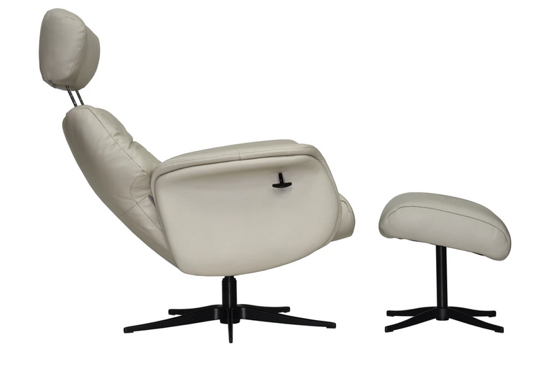 Murcia Swivel Recliner - Mushroom Leather