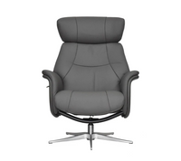 Murcia Swivel Recliner - Charcoal Leather