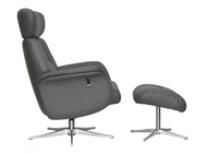 Murcia Swivel Recliner - Charcoal Leather