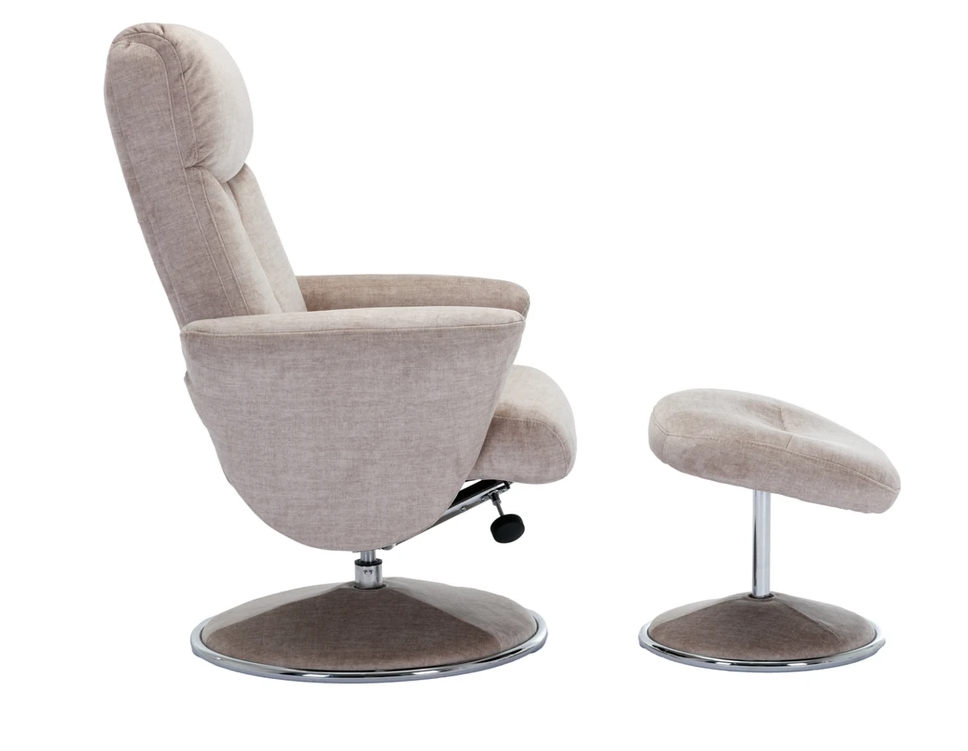 Paddington Swivel Recliner - Champagne Fabric