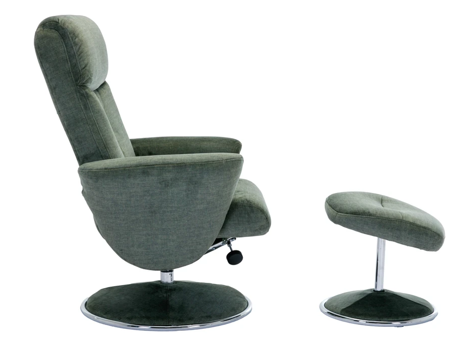 Paddington Swivel Recliner - Moss Green Fabric