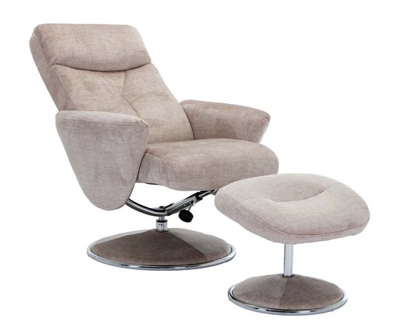 Paddington Swivel Recliner - Champagne Fabric