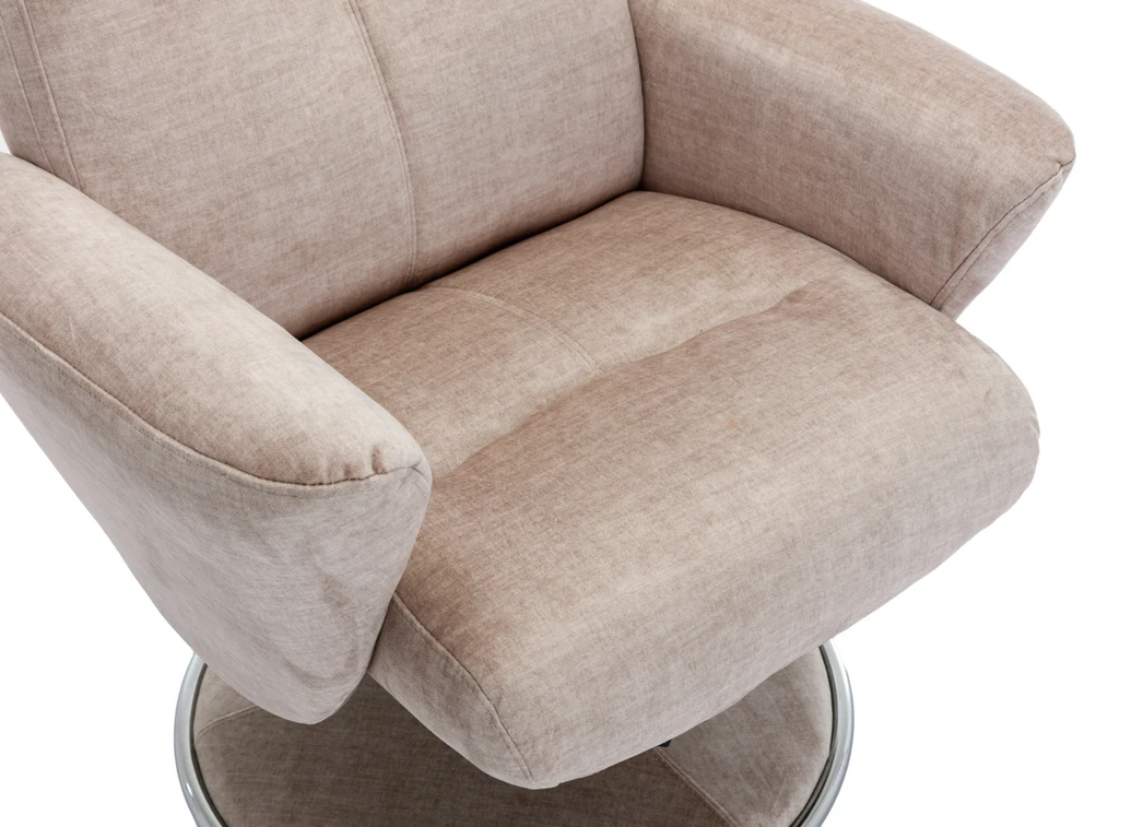 Paddington Swivel Recliner - Champagne Fabric