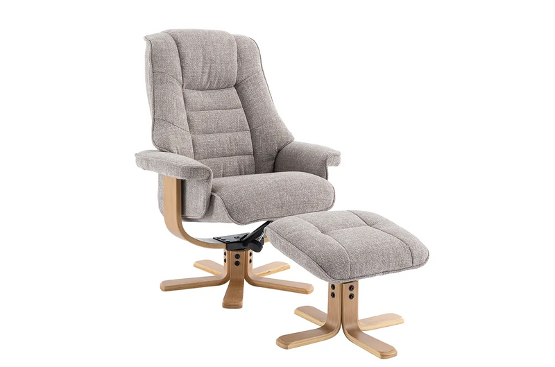 Sardinia Swivel Recliner - Chacha Oat Fabric